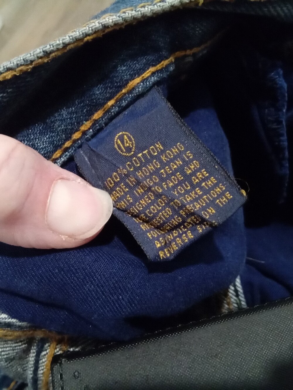 Vintage 70's Gloria Vanderbilt Deep Indigo Blue Denim Orange Stitcing Sz 14 - Picture 13 of 16